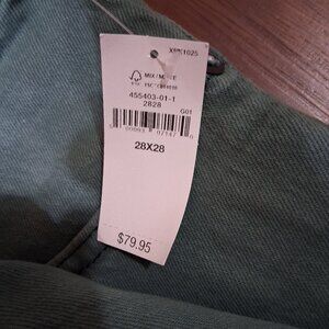 GAP mens straight jeans, green, 28W 28L nwt!